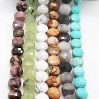Mixed Gemstone Beads, Natural Stone, Flat Round, DIY & different materials for choice & different size for choice & faceted, more colors for choice, 5PCs/Bag, Sold By Bag