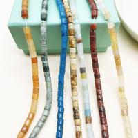 Mixed Gemstone Beads, Natural Stone, Column, DIY & different materials for choice, more colors for choice, 4mm, 20PCs/Bag, Sold By Bag