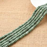 Natural Jade Beads, Abacus, polished, DIY, deep green, 4x6mm, Sold By Strand