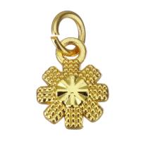 Brass Jewelry Pendants, Flower, gold color plated, 8x10x3mm, Hole:Approx 3.5mm, 100PCs/Lot, Sold By Lot
