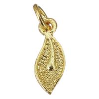 Brass Jewelry Pendants, Leaf, gold color plated, 5x14x2mm, Hole:Approx 3.5mm, 100PCs/Lot, Sold By Lot