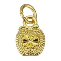 Bijoux pendentifs en laiton, Placage de couleur d'or, 7x10x3mm, Trou:Environ 3.5mm, 100PC/lot, Vendu par lot