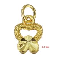 Brass Heart Pendants, gold color plated, 8x11x2mm, Hole:Approx 3.5mm, 100PCs/Lot, Sold By Lot