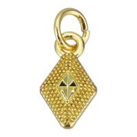 Brass Jewelry Pendants, Rhombus, gold color plated, 6.5x12x3.5mm, Hole:Approx 3.5mm, 100PCs/Lot, Sold By Lot