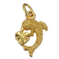 Brass Jewelry Pendants, Dolphin, gold color plated, 11x15.5x3.5mm, Hole:Approx 3.5mm, 100PCs/Lot, Sold By Lot