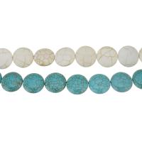 Perles turquoises, turquoise synthétique, Plat rond, normes différentes pour le choix, plus de couleurs à choisir, Trou:Environ 1.5mm, Longueur Environ 16 pouce, 10Strandstoron/lot, Vendu par lot