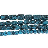 Türkis Perlen, Synthetische Türkis, Eimer, verschiedene Größen vorhanden, blau, Bohrung:ca. 1.5mm, 10SträngeStrang/Menge, verkauft von Menge