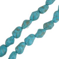 Perline in turchese, turchese sintetico, Pepite, formato differente per scelta, blu, Foro:Appross. 1.5mm, Lunghezza Appross. 16 pollice, 10Strandstrefolo/lotto, Venduto da lotto