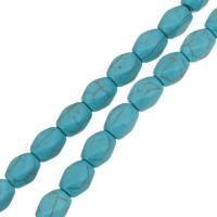 Perles turquoises, turquoise synthétique, octogone, bleu, 12x8x8mm, Trou:Environ 1.5mm, Longueur Environ 15.5 pouce, 10Strandstoron/lot, Environ 32PC/brin, Vendu par lot