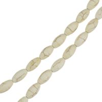 Türkis Perlen, Synthetische Türkis, oval, weiß, 10x12mm, Bohrung:ca. 1.5mm, 10SträngeStrang/Menge, verkauft von Menge