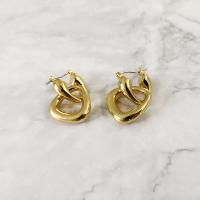 Huggie Hoop Drop Earring Brass gold color plated for woman nickel lead & cadmium free Sold By Pair
