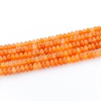 Perline avventurina, avventurina rossa, abaco, lucido, DIY, arancione rossastro, 2x4mm, 106PC/filo, Venduto da filo