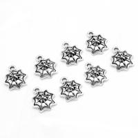 Zinc Alloy Pendants Spider Web plated DIY silver color 15*12*4mm Approx 2mm Sold By Bag