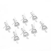 Tibetan Style Pendants, Girl, plated, DIY, silver color, 31*18*2mm, Hole:Approx 1mm, 500G/Bag, Sold By Bag