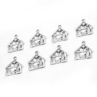 Tibetan Style Pendants, plated, DIY, silver color, 20*17*2mm, Hole:Approx 1mm, 500G/Bag, Sold By Bag