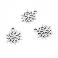 Tibetan Style Pendants, Snowflake, plated, DIY, silver color, 19*15*2mm, Hole:Approx 1mm, 500m/Bag, Sold By Bag
