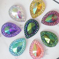 Fashion Resin Cabochons, Resin Rhinestone, Teardrop, DIY, more colors for choice, 13x18mm, 100PCs/Bag, Sold By Bag