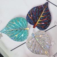 Fashion Resin Cabochons, Resin Rhinestone, Leaf, DIY, more colors for choice, 32x38mm, 100PCs/Bag, Sold By Bag