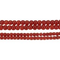 Perles en corail naturel, Rond, normes différentes pour le choix, orange rougeâtre, Trou:Environ 1mm, Vendu par brin