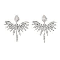 Zinc Alloy Drop Earrings Wing Shape plated fashion jewelry & for woman nickel lead & cadmium free Sold By Pair