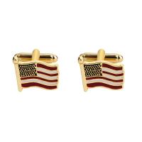 Cufflinks Zinc Alloy gold color plated durable & for man multi-colored nickel lead & cadmium free Sold By Pair