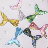 Fashion Resin Cabochons, Mermaid tail, plated, DIY, more colors for choice, 28x40mm, 100PCs/Bag, Sold By Bag