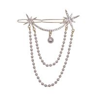 Hår Clip, Zinc Alloy, med Plastic Pearl, forgyldt, mode smykker & for kvinde, nikkel, bly & cadmium fri, 67mm, Solgt af PC