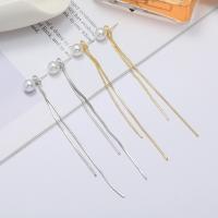 Fashion Fringe Earrings Zinc Alloy with Plastic Pearl fashion jewelry Sold By Pair