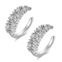 Fashion Earring Cuff and Wraps Brass with Cubic Zirconia Donut plated fashion jewelry & micro pave cubic zirconia & for woman 13*4mm Sold By Pair