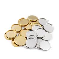 Stainless Steel Pendant Setting, Round, plated, more colors for choice, Sold By PC