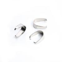 Stainless Steel Pinch Bail, original color, 3.50x8x10mm, 25PCs/Bag, Sold By Bag