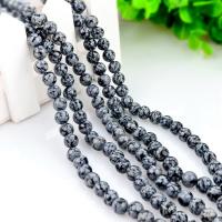 Pahuljica Obsidian perle, Krug, uglađen, možete DIY & različite veličine za izbor, Prodano By Strand