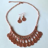 Zink Alloy Jewelry Sets, örhänge & halsband, med STRASS, 2 stycken & mode smycken, fler färger för val, Säljs av Ställ