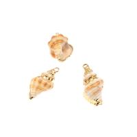 Natural Trumpet Shell Pendants Conch plated DIY beige 27*14*10mm Sold By Bag
