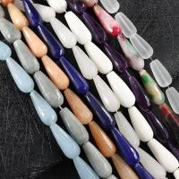 Mixed Gemstone Beads, Natural Stone, Teardrop, polished, DIY, more colors for choice, 10x28mm, Approx 13PCs/Strand, Sold By Strand