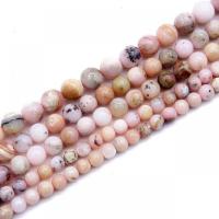 Pink Opal Beads Round polished DIY & frosted Sold Per Approx 15 Inch Strand