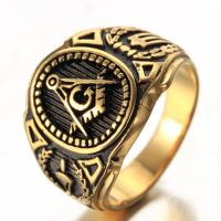 Nerezové muži prst prsten, Nerez, barva pozlacený, různé velikosti pro výběr & pro muže, 5PC/Lot, Prodáno By Lot