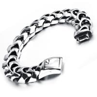 Men Bracelet, Stainless Steel, plated, for man, 18mm, Sold Per Approx 9.05 Inch Strand
