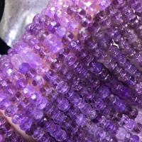 Naturelles perles améthystes, améthyste, abaque, poli, DIY & facettes, violet, 6x10mm, Vendu par Environ 15 pouce brin