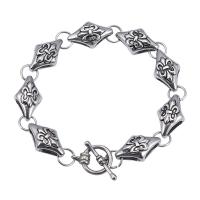Stainless Steel smycken Armband, 316 rostfritt stål, Smörja, mode smycken, silver, 12MM, Såld Per Ca 210 mm Strand
