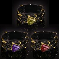 Brass δάχτυλο του δακτυλίου, Ορείχαλκος, με Topaze, επιχρυσωμένο, διαφορετικό μέγεθος για την επιλογή & για τη γυναίκα, περισσότερα χρώματα για την επιλογή, νικέλιο, μόλυβδο και κάδμιο ελεύθεροι, Sold Με PC