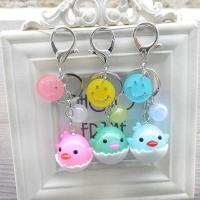 Zinc Alloy Key Clasp with Acrylic random style & portable & Unisex mixed colors 4cm Sold By PC