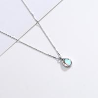 925 Sterling Silver Necklaces, with Moonstone, Teardrop, plated, fashion jewelry & for woman, silver color, 400+40*15.6*20mm, Sold By Strand