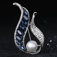 Zinc Alloy Brooches with Crystal plated fashion jewelry & with rhinestone 25*47mm Sold By PC