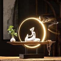 Backflow Incense Burner Porcelain with Pine plated for home and office & with LED light Sold By PC