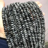 Sneeuwvlok Obsidiaan Beads, Abacus, gepolijst, DIY, 8x5mm, Ca 78pC's/Strand, Verkocht door Strand