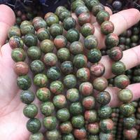 Natural Unakite Beads, Round, polished, DIY & different size for choice, Sold By Strand