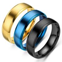 Vinger Ring in edelstaal, Roestvrij staal, plated, verschillende grootte voor keus & voor de mens, meer kleuren voor de keuze, 6mm, Maat:7-13, Verkocht door PC