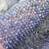 Perles Pierre de lune, Moonstone, Rond, poli, DIY & facettes, gris, 4x5mm, Vendu par brin