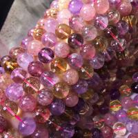 Perline di quarzo naturale, Super-7, Cerchio, lucido, DIY, colori misti, 12mm, Venduto per Appross. 15 pollice filo